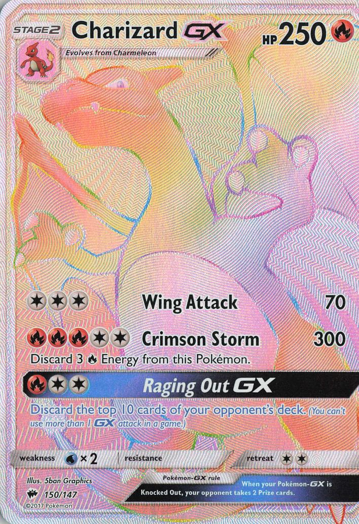 Charizard GX (Rainbow Secret) - Burning Shadows 150/147