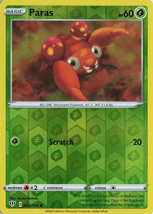 Paras - Darkness Ablaze 003/189 (Reverse Holo)