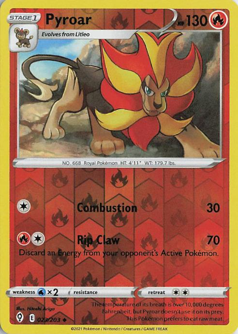 Pyroar - Evolving Skies 023/203 (Reverse Holo)