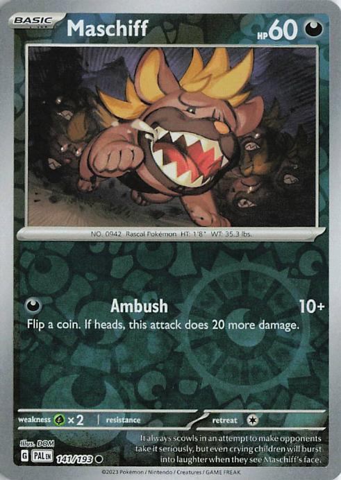Maschiff - Paldea Evolved 141/193 (Reverse Holo)