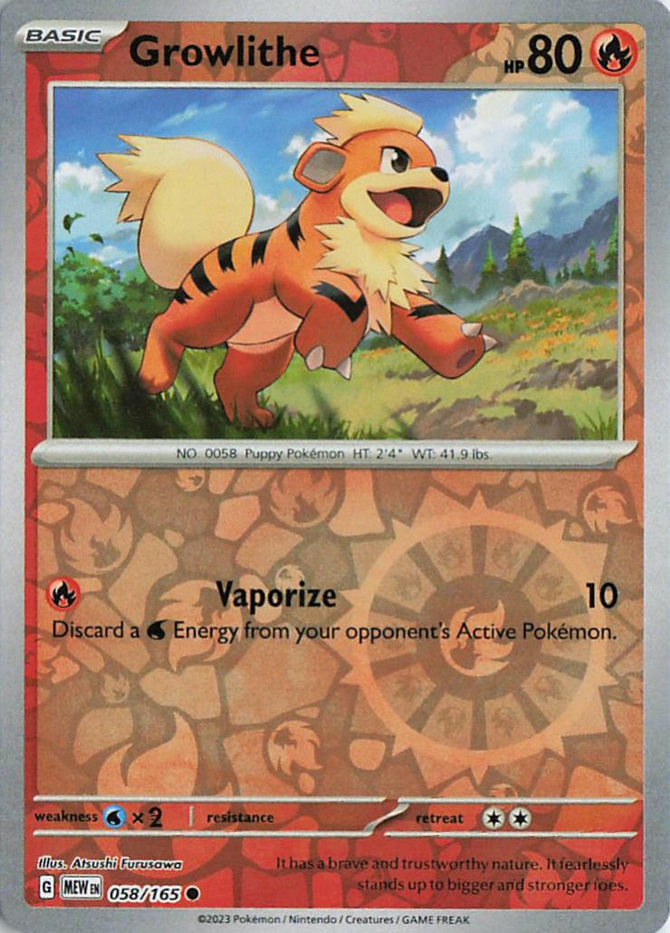 Growlithe - Pokemon 151 58/165 (Reverse Holo)