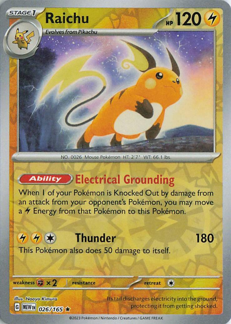 Raichu - Pokemon 151 26/165 (Reverse Holo)