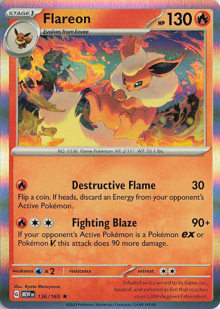 Flareon - Pokemon 151 136/165 (Reverse Holo)