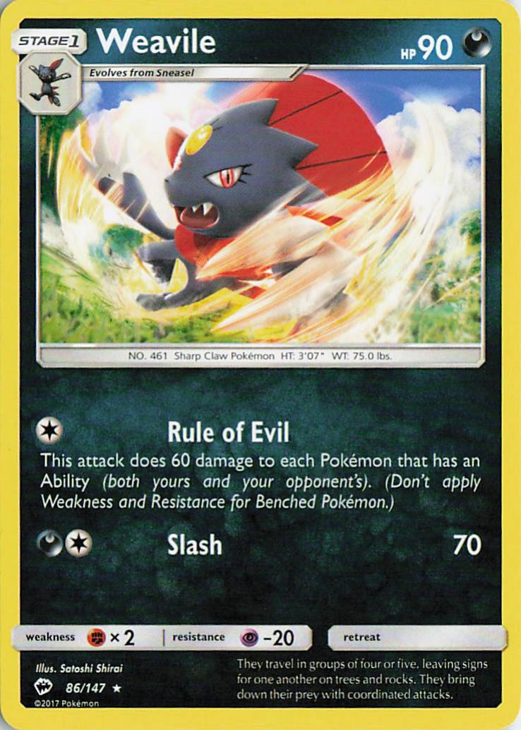 Weavile - Burning Shadows 86/147 (Reverse Holo)