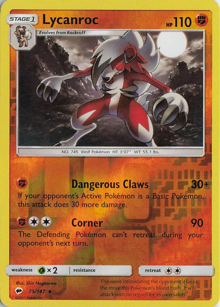 Lycanroc - Burning Shadows 75/147 (Holo)