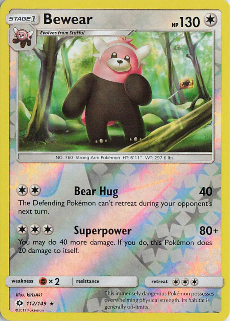 Bewear - Sun & Moon 112/149 (Reverse Holo)