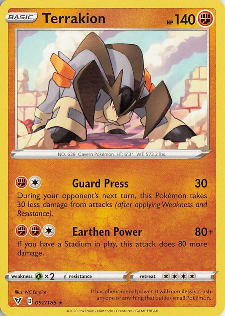 Terrakion - Vivid Voltage 092/185 (Holo)