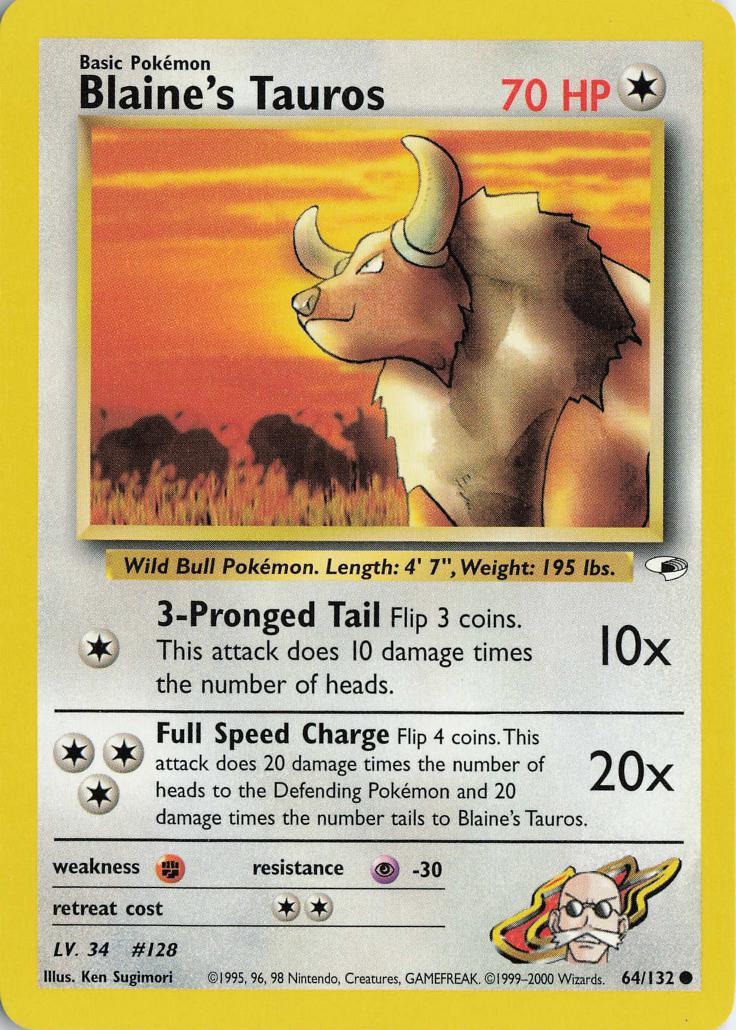 Blaine's Tauros - Gym Heroes 64/132