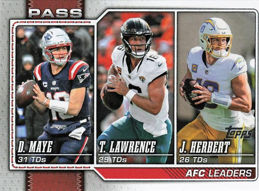 2025 AFC Touchdown Leaders (Trevor Lawrence, Drake Maye, Justin Herbert) - 2026 Topps Football #282