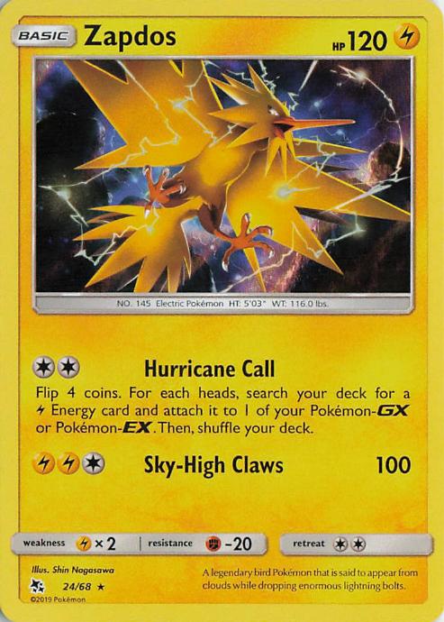 Zapdos - Hidden Fates 024/068 (Holo)