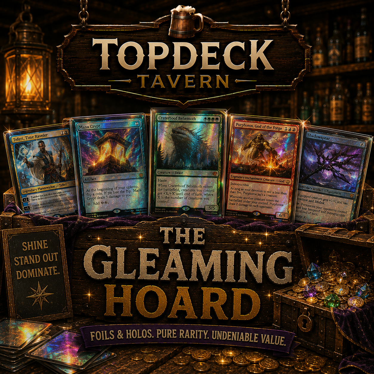 The Gleaming Hoard — foil and holo trading cards