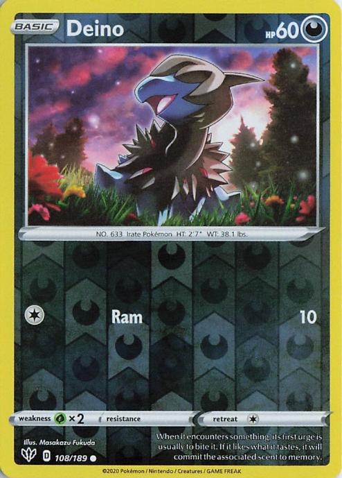 Deino - Darkness Ablaze 108/189 (Reverse Holo)