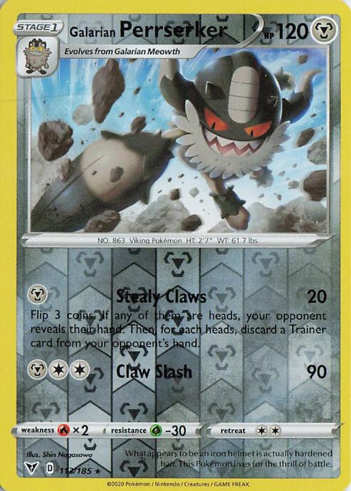 Galarian Perrserker - Vivid Voltage 113/185 (Reverse Holo)