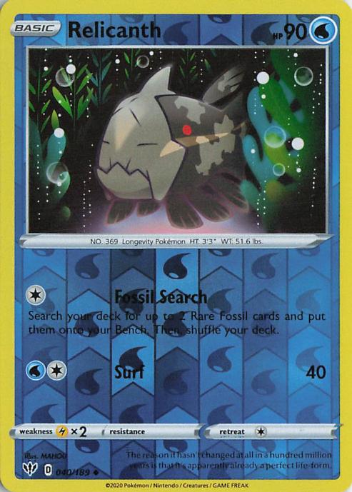 Relicanth - Darkness Ablaze 040/189 (Reverse Holo)