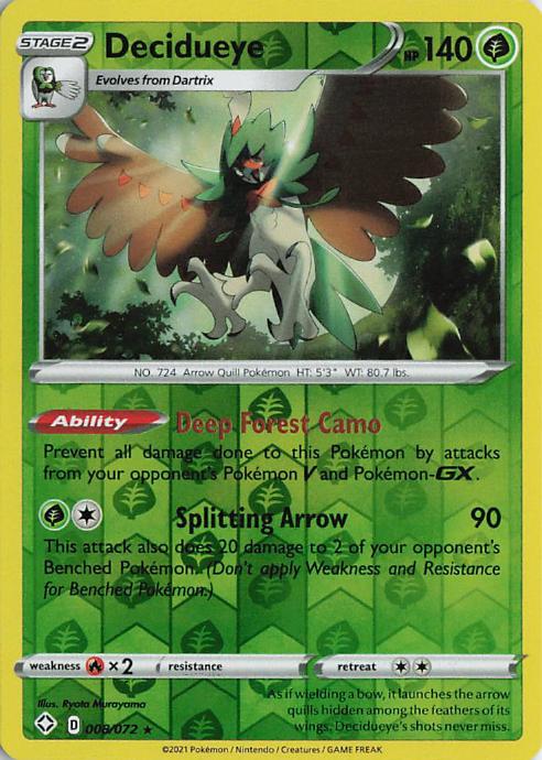 Decidueye - Shining Fates 008/072 (Reverse Holo)