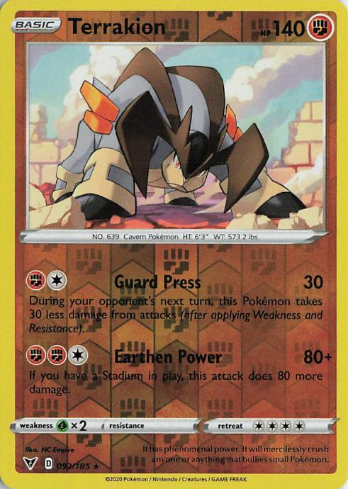 Terrakion - Vivid Voltage 092/185 (Reverse Holo)