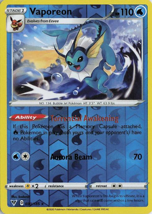 Vaporeon - Vivid Voltage 030/185 (Reverse Holo)