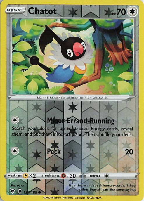 Chatot - Vivid Voltage 139/185 (Reverse Holo)
