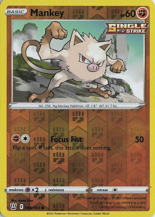 Mankey - Battle Styles 066/163 (Reverse Holo)