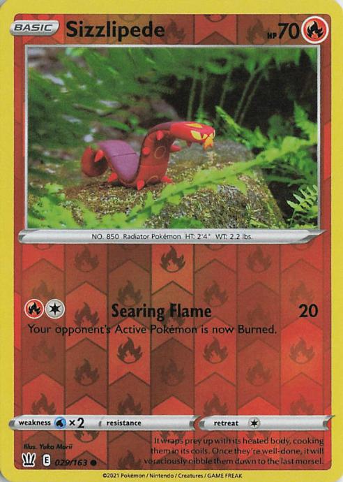 Sizzlipede - Battle Styles 029/163 (Reverse Holo)
