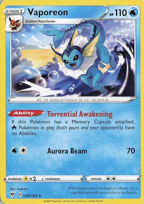 Vaporeon - Vivid Voltage 030/185 (Holo)