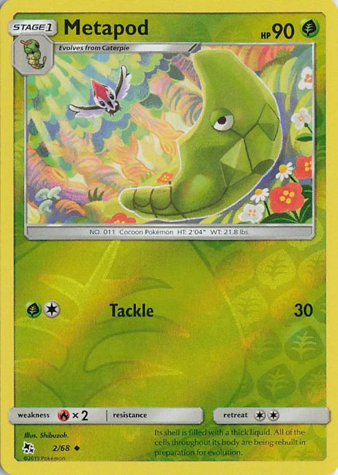 Metapod - Hidden Fates 002/068 (Reverse Holo)