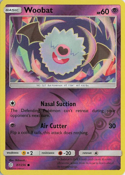 Woobat - Unified Minds 087/236 (Reverse Holo)