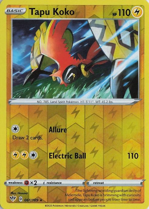 Tapu Koko - Darkness Ablaze 061/189 (Reverse Holo)