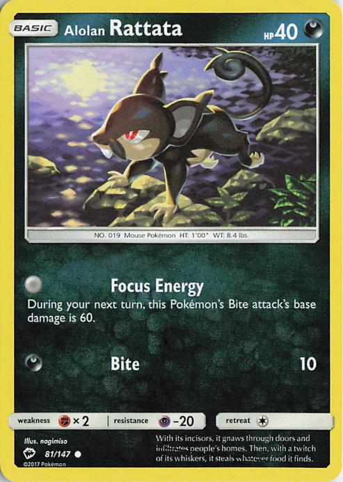 Alolan Rattata - Burning Shadows 081/147 (Reverse Holo)