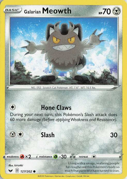 Galarian Meowth - Sword & Shield 127/202 (Reverse Holo)