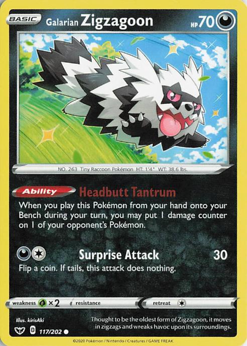Galarian Zigzagoon - Sword & Shield 117/202 (Reverse Holo)