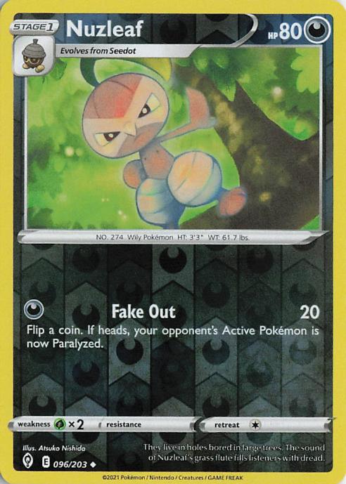 Nuzleaf - Evolving Skies 096/203 (Reverse Holo)