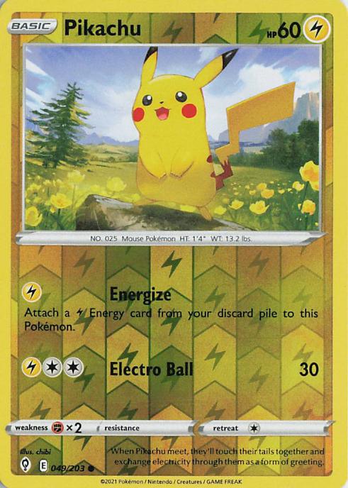Pikachu - Evolving Skies 049/203 (Reverse Holo)