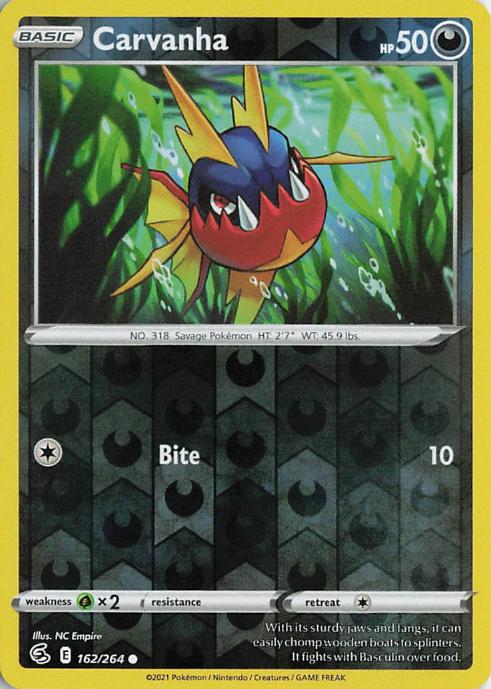 Carvanha - Fusion Strike 162/264 (Reverse Holo)