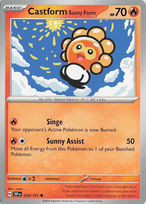 Castform Sunny Form - Surging Sparks 020/191