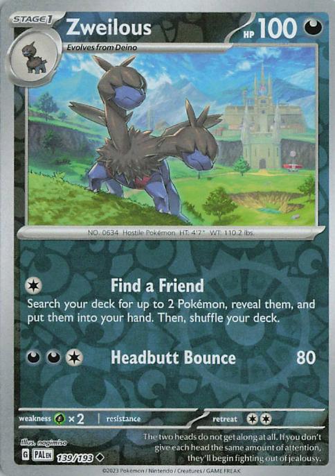 Zweilous - Paldea Evolved 139/193 (Reverse Holo)