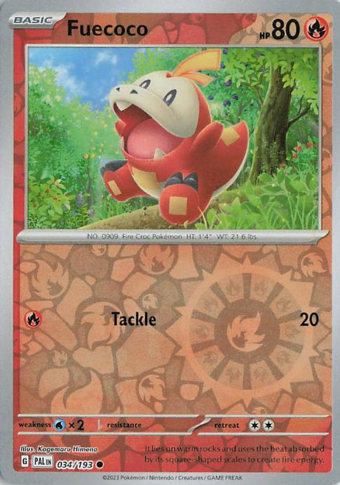 Fuecoco - Paldea Evolved 034/193 (Reverse Holo)