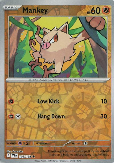 Mankey - Paldea Evolved 106/193 (Reverse Holo)
