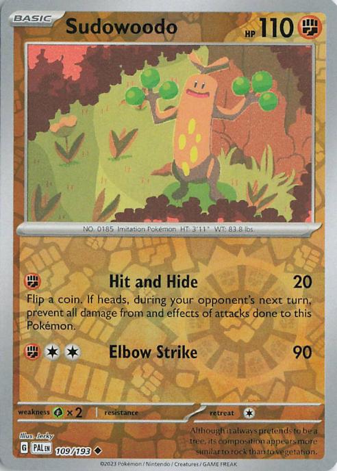 Sudowoodo - Paldea Evolved 109/193 (Reverse Holo)