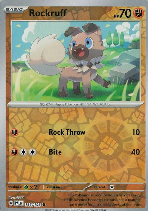 Rockruff - Paldea Evolved 116/193 (Reverse Holo)