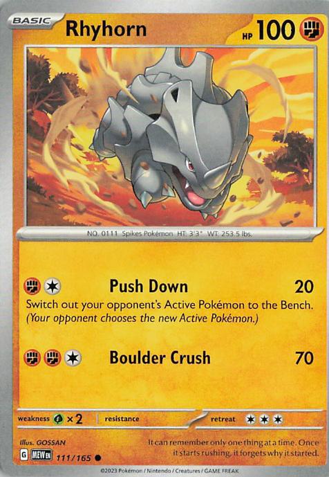 Rhyhorn - Pokemon 151 111/165