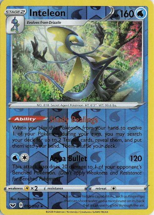 Inteleon - Sword & Shield 058/202 (Reverse Holo)