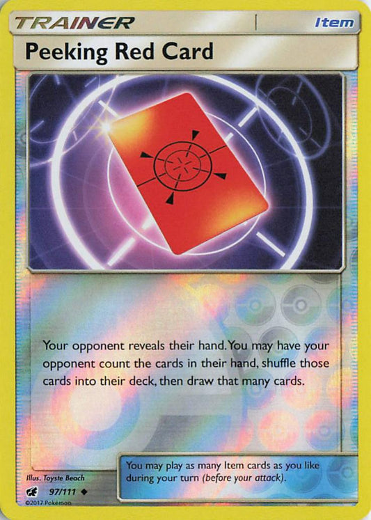Peeking Red Card - Crimson Invasion 97/111 (Reverse Holo)