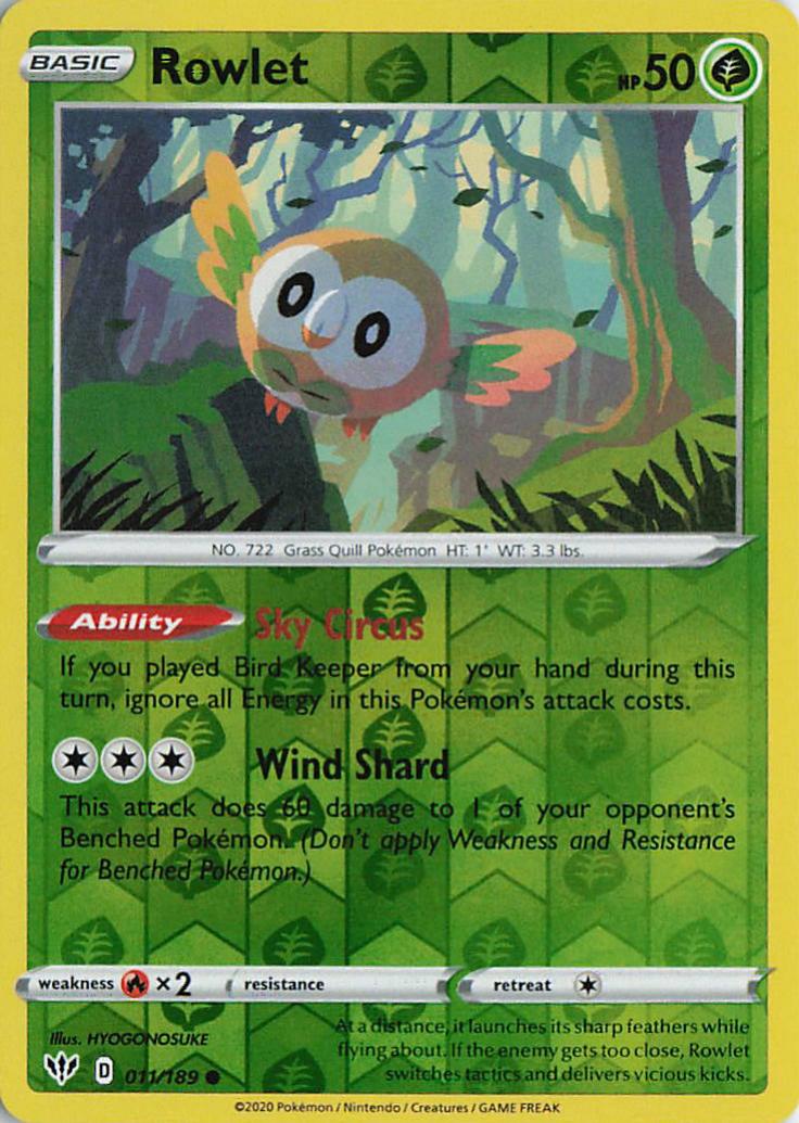 Rowlet - Darkness Ablaze 011/189 (Reverse Holo)