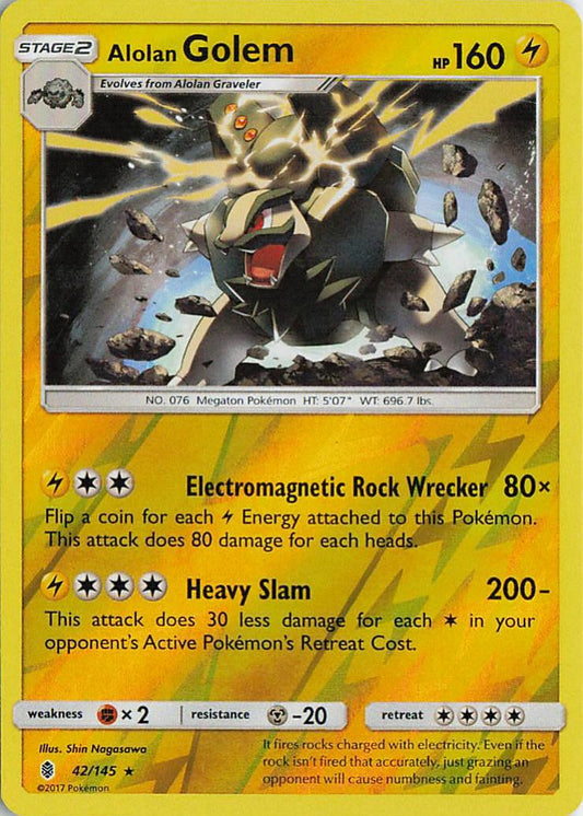 Alolan Golem - Guardians Rising 42/145 (Reverse Holo)