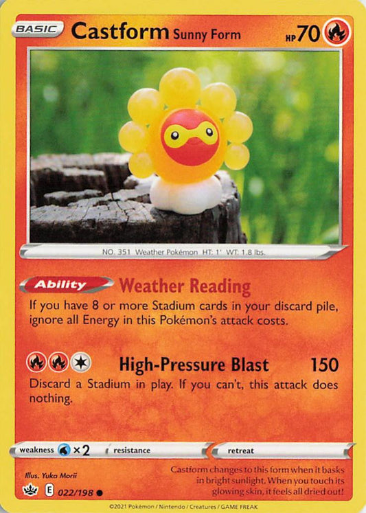 Castform Sunny Form - Chilling Reign 022/198