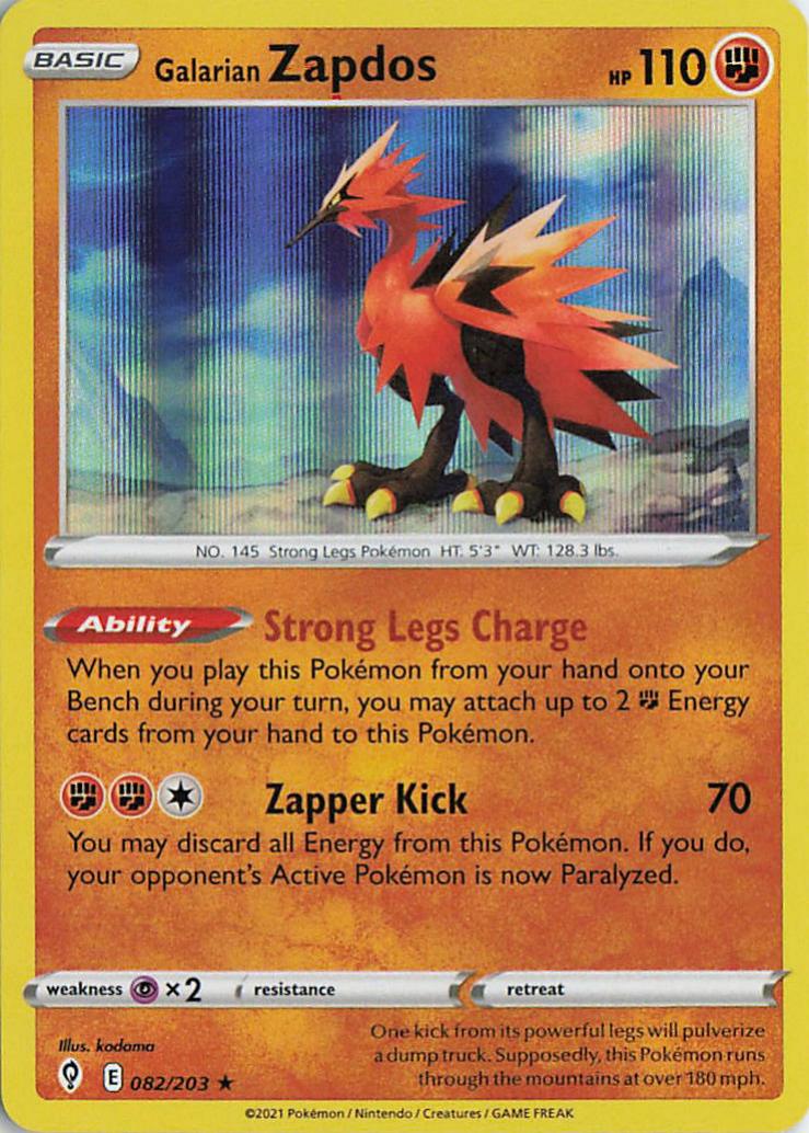 Galarian Zapdos - Evolving Skies 082/203 (Holo)