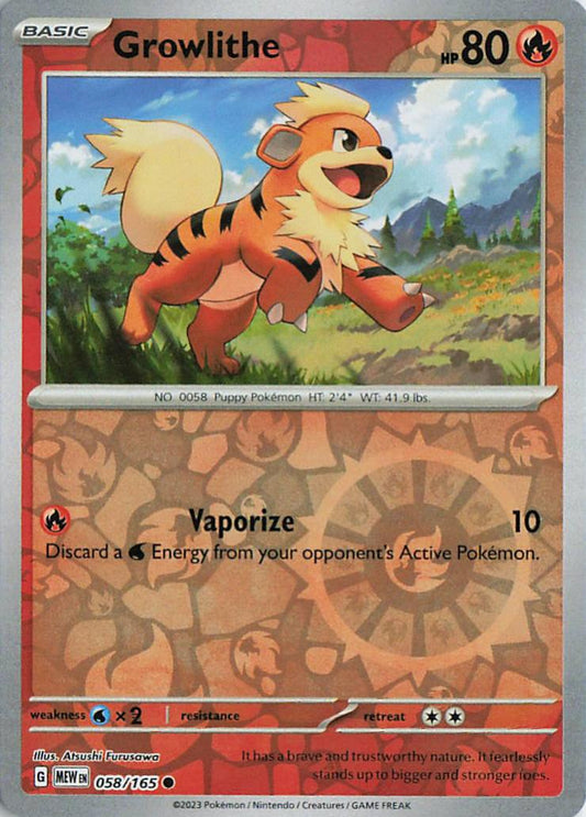 Growlithe - Pokemon 151 58/165 (Reverse Holo)