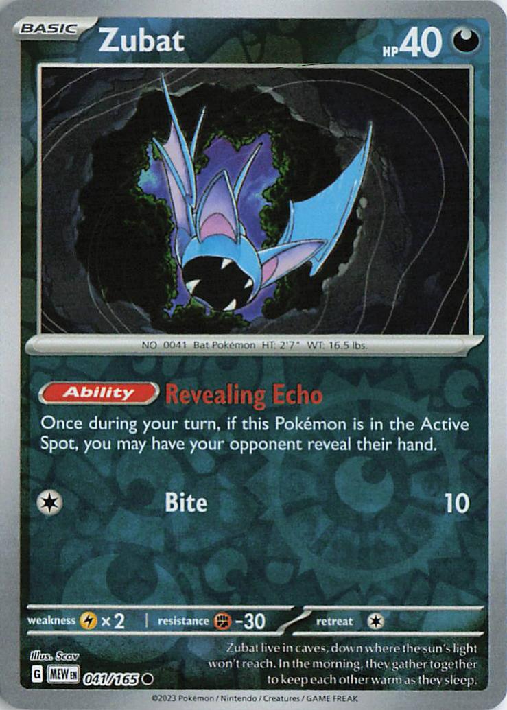Zubat - Pokemon 151 41/165 (Reverse Holo)