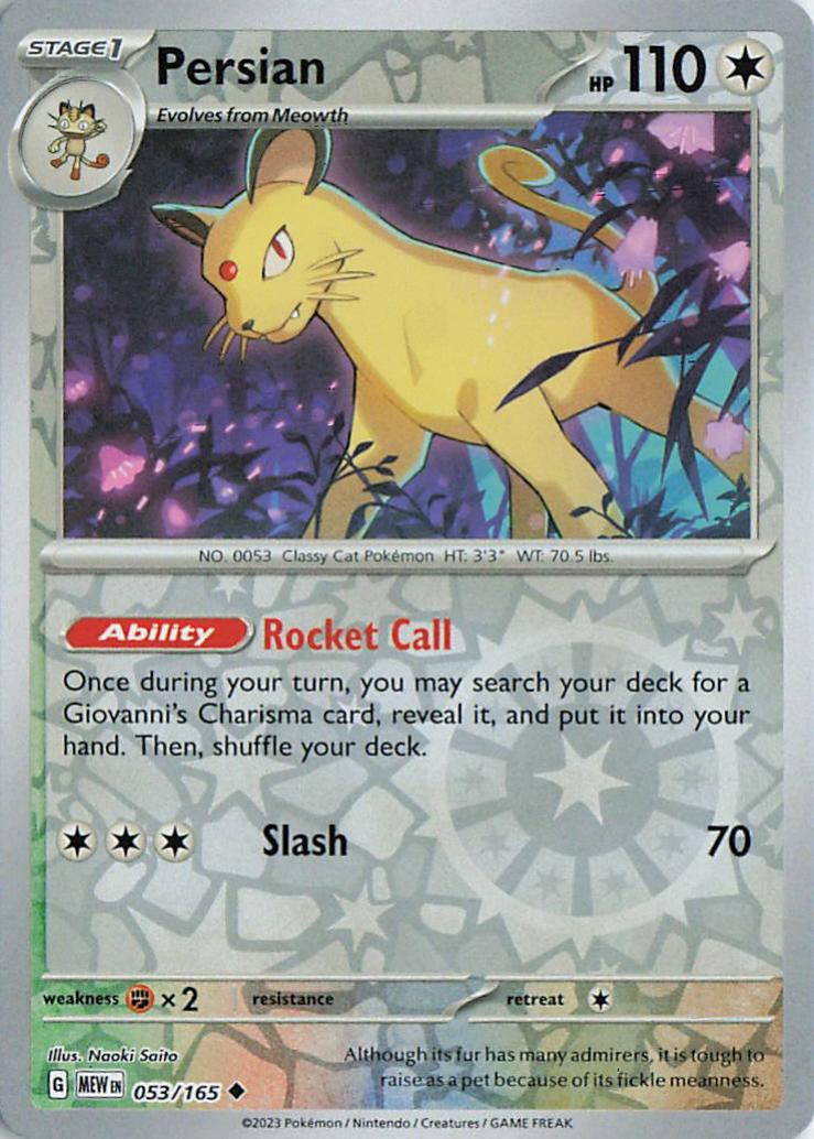 Persian - Pokemon 151 53/165 (Reverse Holo)